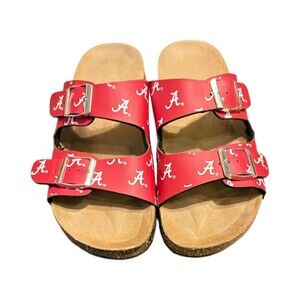 Alabama NCAA Team Logo Double Buckle Slip-On Women's Sandals by FOCO Size Large